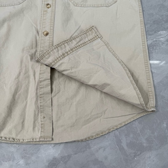 Men’s L.L. Bean Sunwashed Canvas Short Sleeve Button Down Cotton Shirt Small - Picture 9 of 16